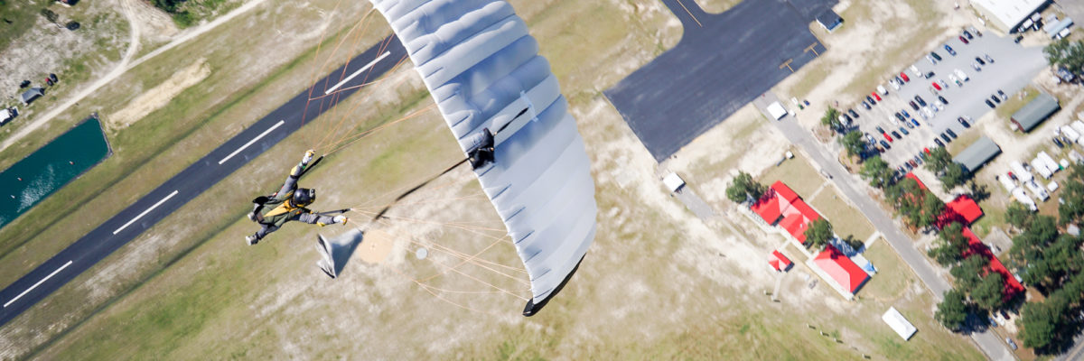 An aerial photo of Skydive Paraclete XP located in Raeford, NC